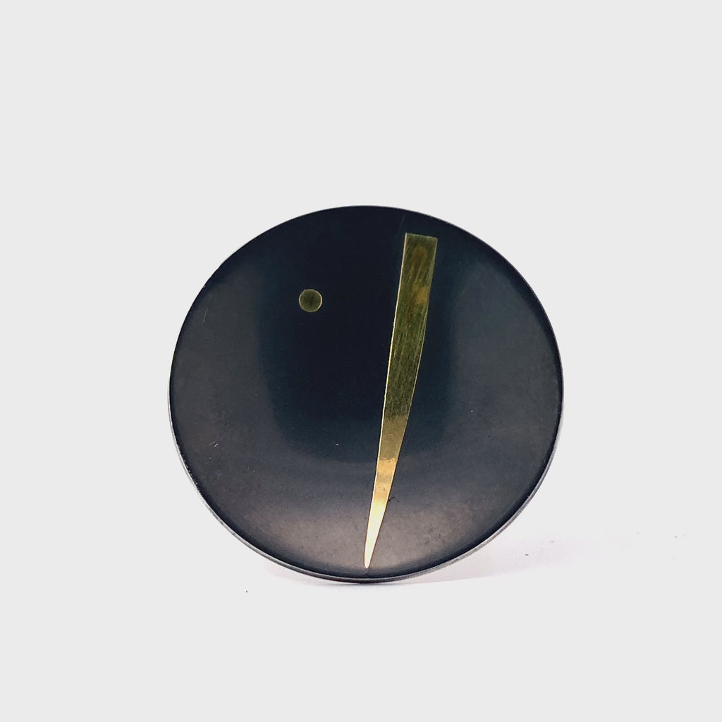 Modern Geometric Statement Ring in Sterling Silver and Gold on white background video