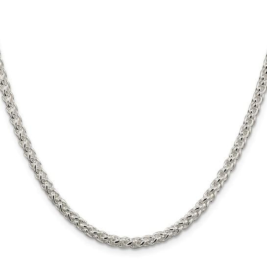 Sterling Silver Chain-16"  4mm Round Spiga Chain