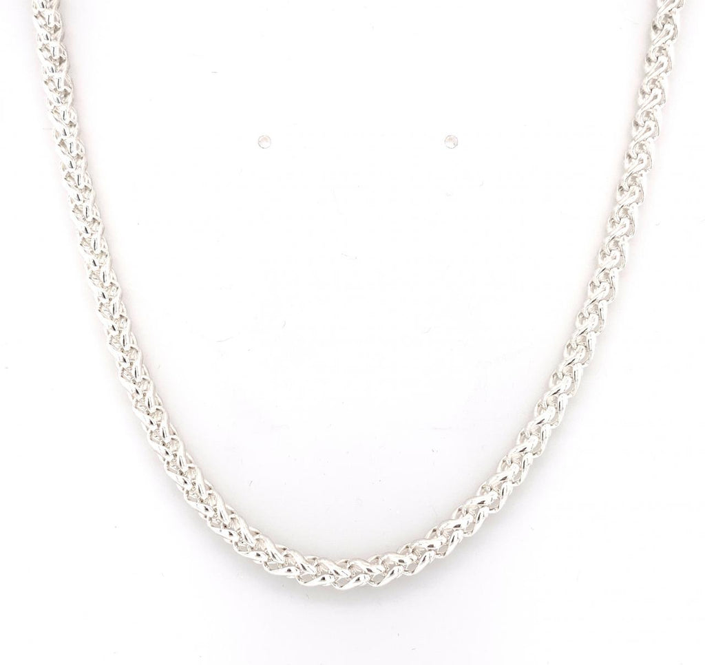 Sterling Silver 18" 4mm Round Wheat Chain