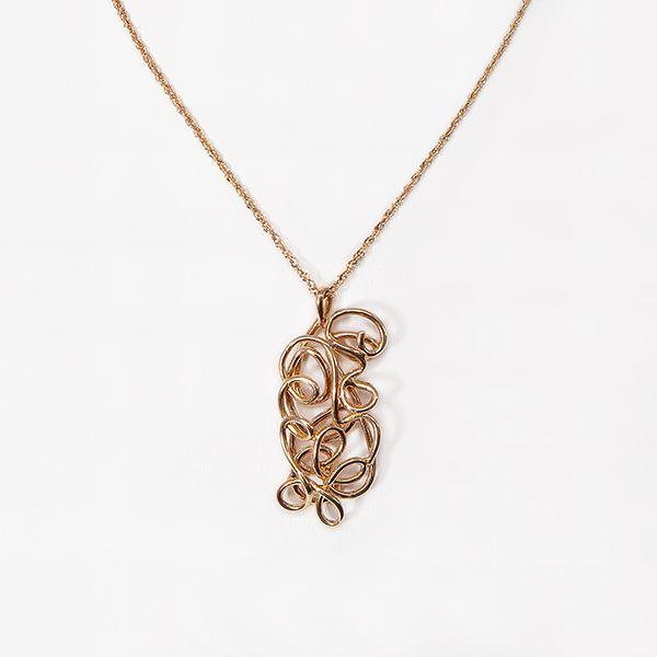 14k Rose Gold Custom Made Squiggle Pendant (chain separate)
