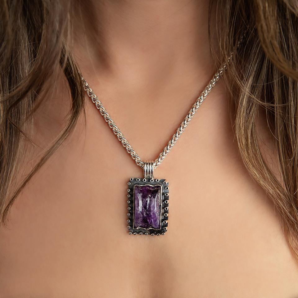 Artistic Sterling Silver Pendant-Manuel Figueroa's Amethyst Pendant