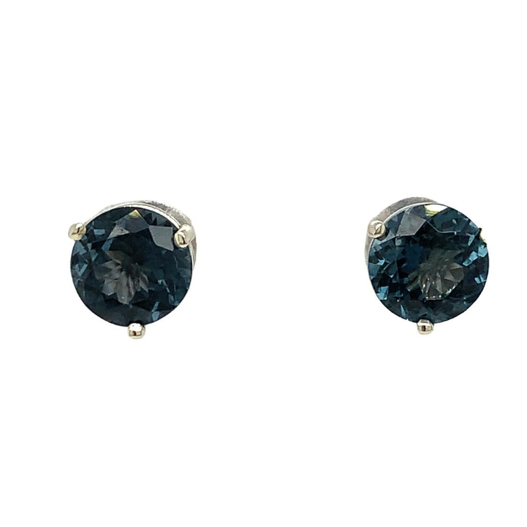 9ct Yellow Gold Black Sapphire and Crystal Stud Earrings - thbaker.co.uk
