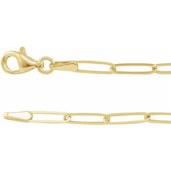 14k Yellow Gold Paperclip Chain-18 Inch Fashion Chain