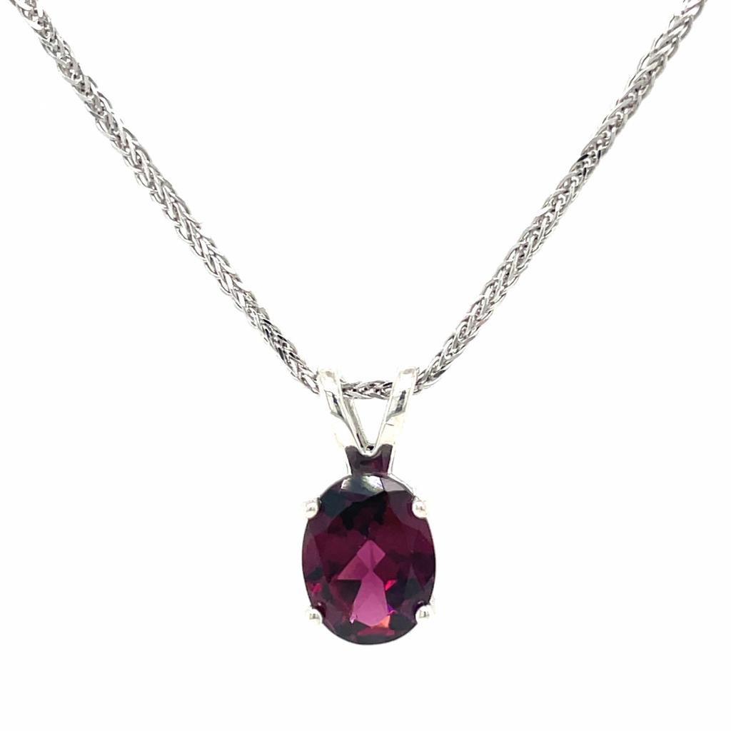 Sterling Silver Rhodolite Garnet Pendant