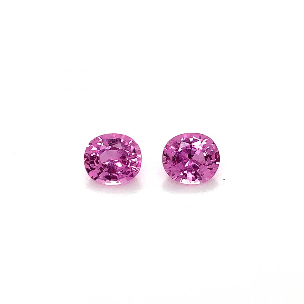 Oval Pink Sapphire Pair 6.7x6mm 2.47cttw