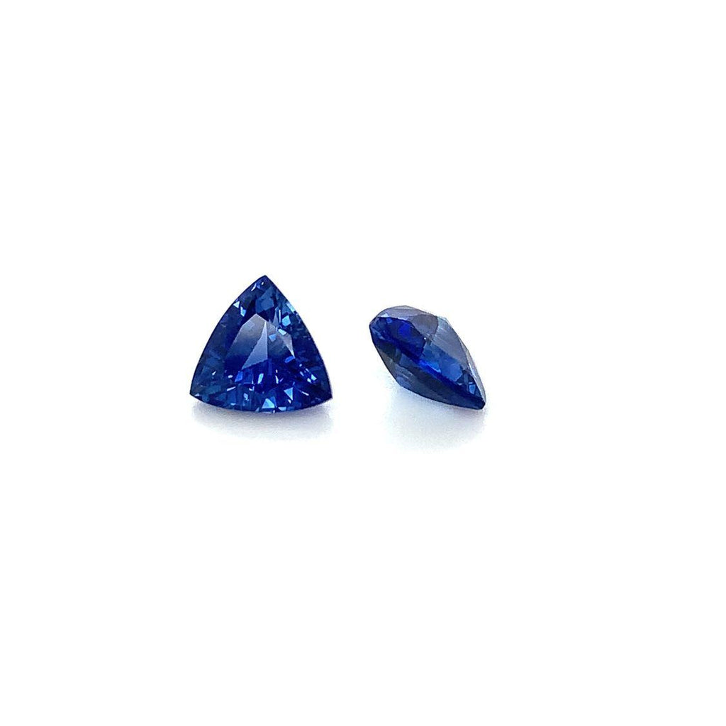 Loose Pair of Trillion Blue Sapphires 1.63cttw 6mm