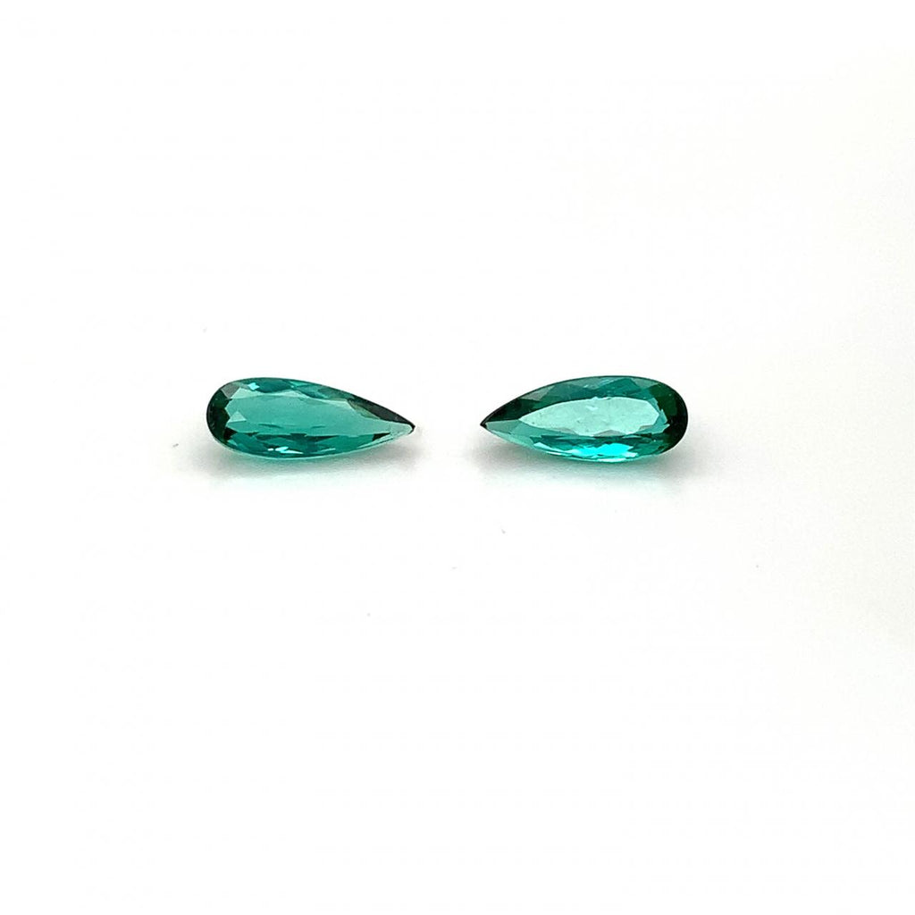 Loose Pair of Pear Shape Teal/Breen Tourmalines