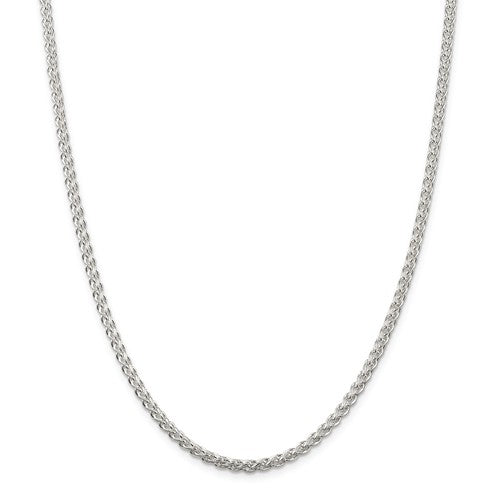 Sterling Silver 18" 3mm Round Spiga Wheat Chain