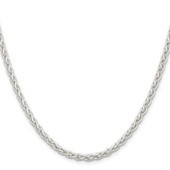 Sterling Silver 18" 3.7mm Round Wheat Chain