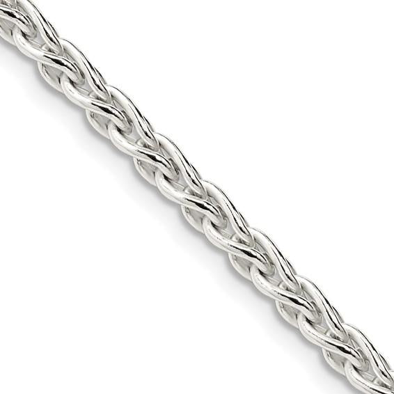 Sterling Silver 18 3.7mm Round Wheat Chain