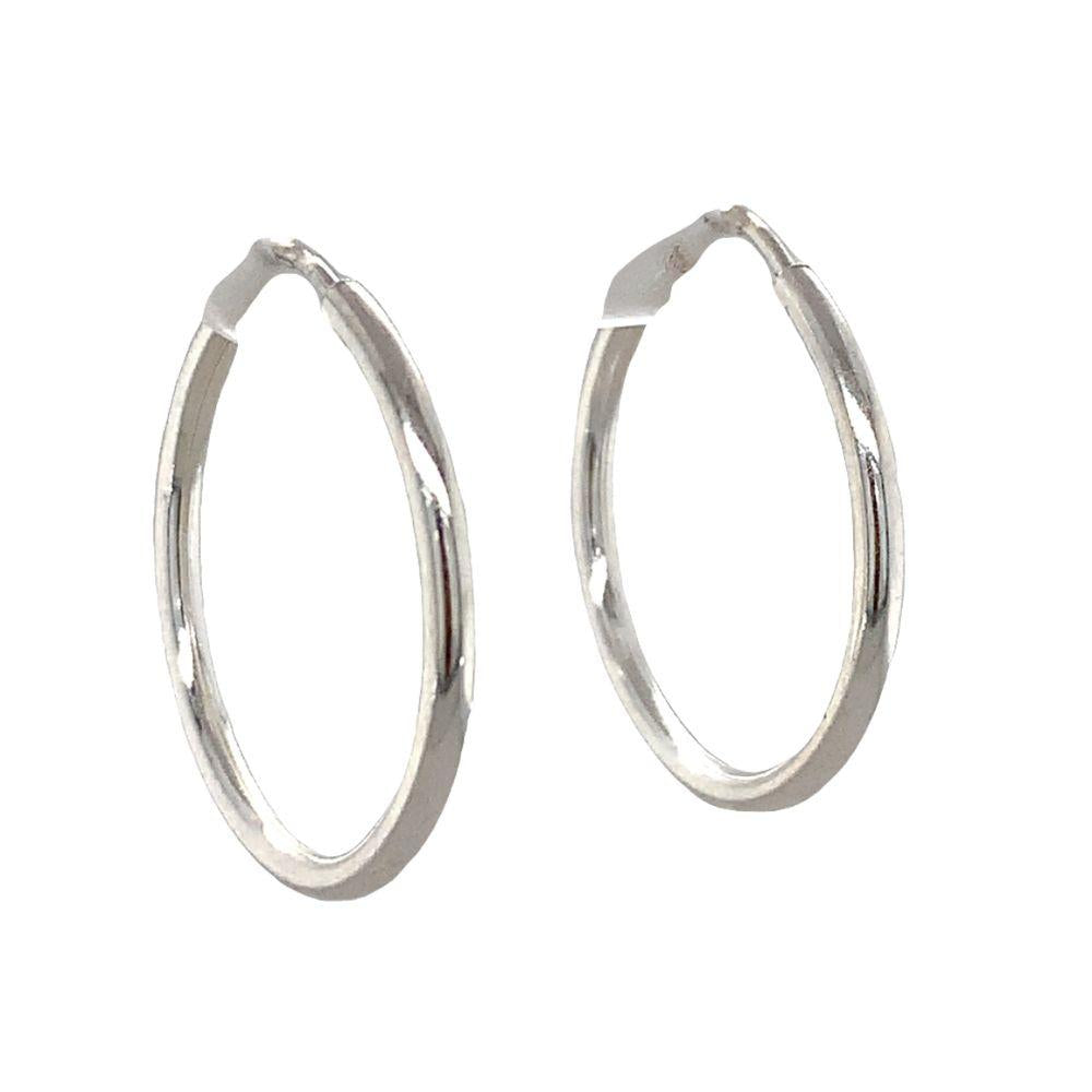 Sterling Silver Artisan Made in Taxco 22mm Hoop Earring