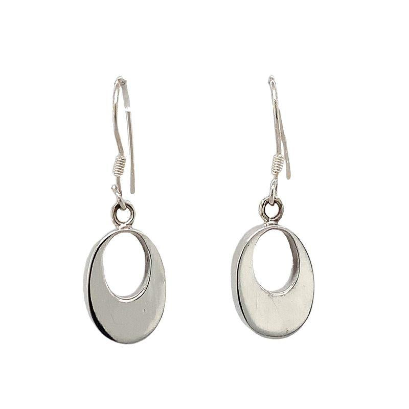 Artisan Made Solid Sterling Silver OvaL Dangle Earring