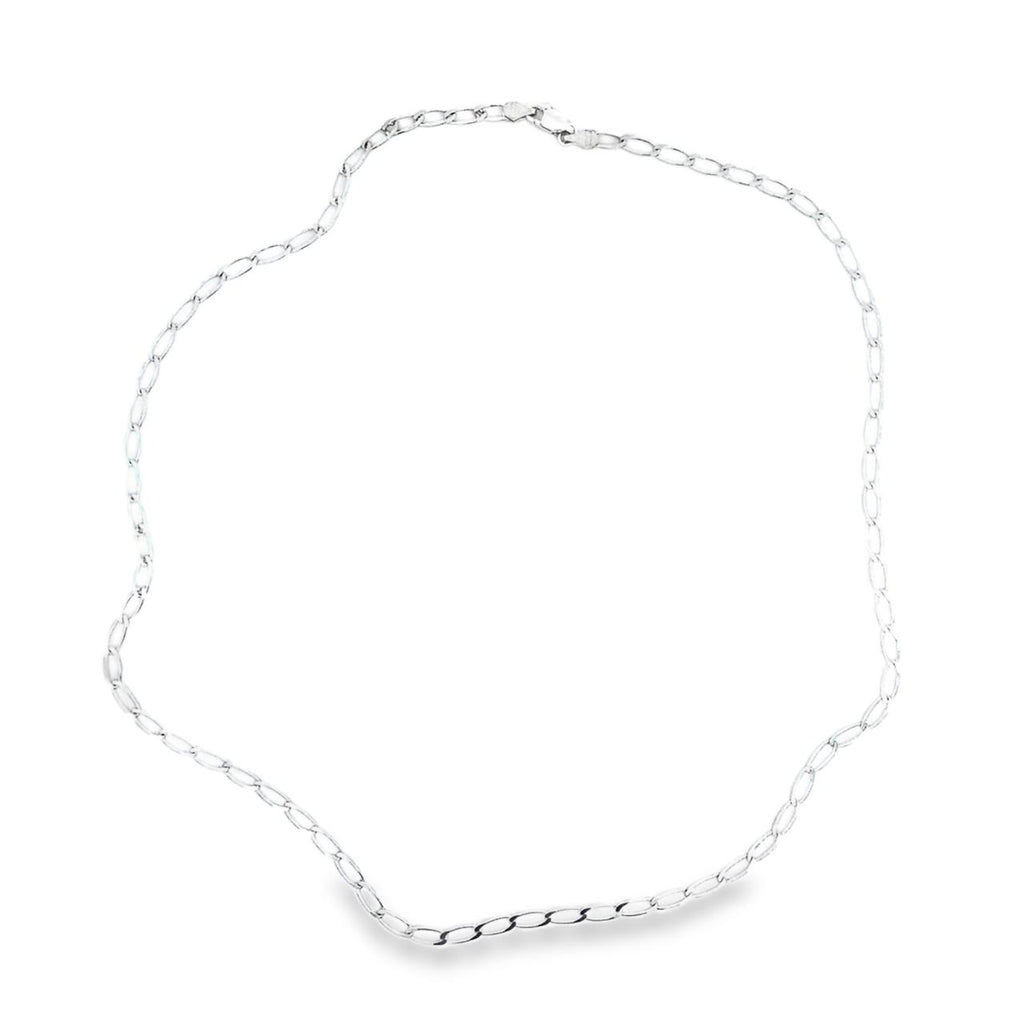 Handcrafted 22 Inch Sterling Silver Paperclip Chain - Unique 3.6mm Fashion Link Chain