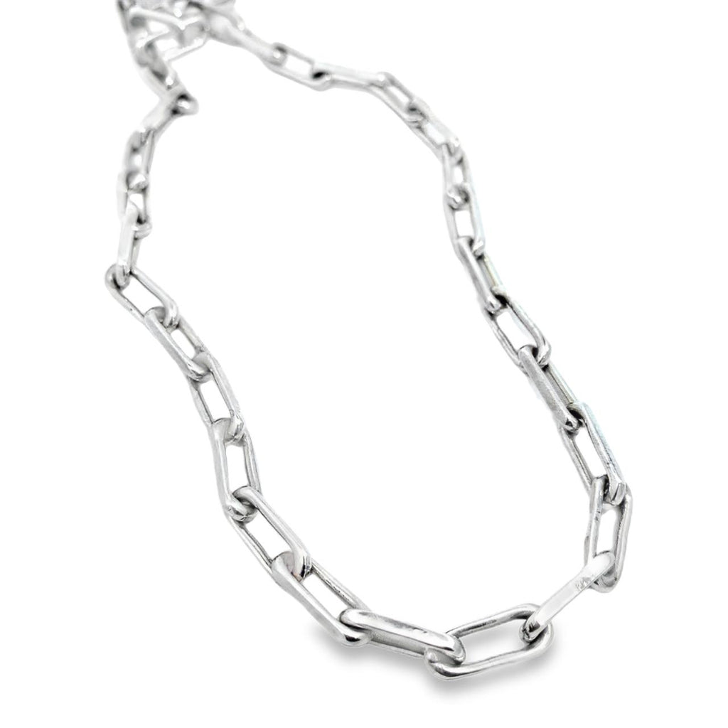 21” Sterling Silver Chain Necklace - 5.5mm Oval Links - Artisan Crafted in Taxco for Men & Women