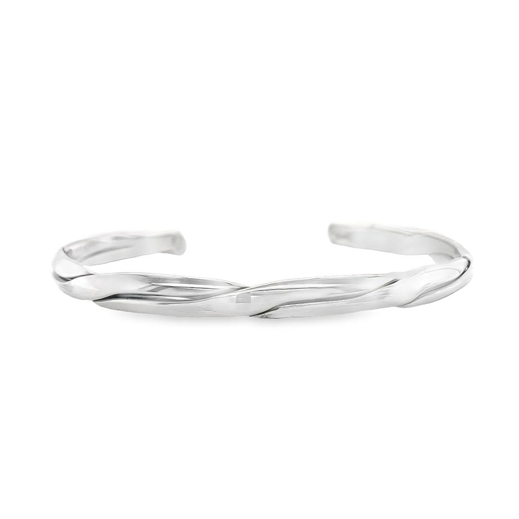 Sterling Silver Cuff-Artisan Handmade Intertwining Bracelet