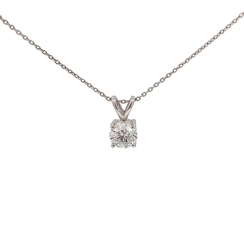 14k White Gold 0.96ct Round Brilliant cut Lab Grown Diamond Pendant