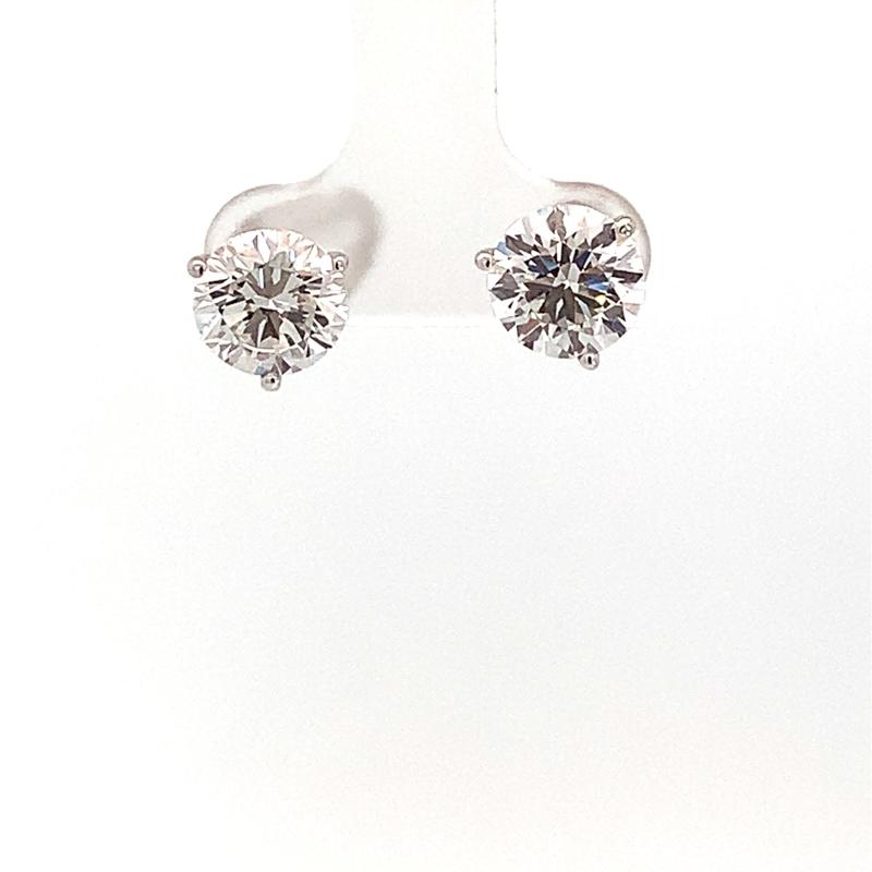 14k White Gold 4.36cttw Round Lab Grown Stud Earrings