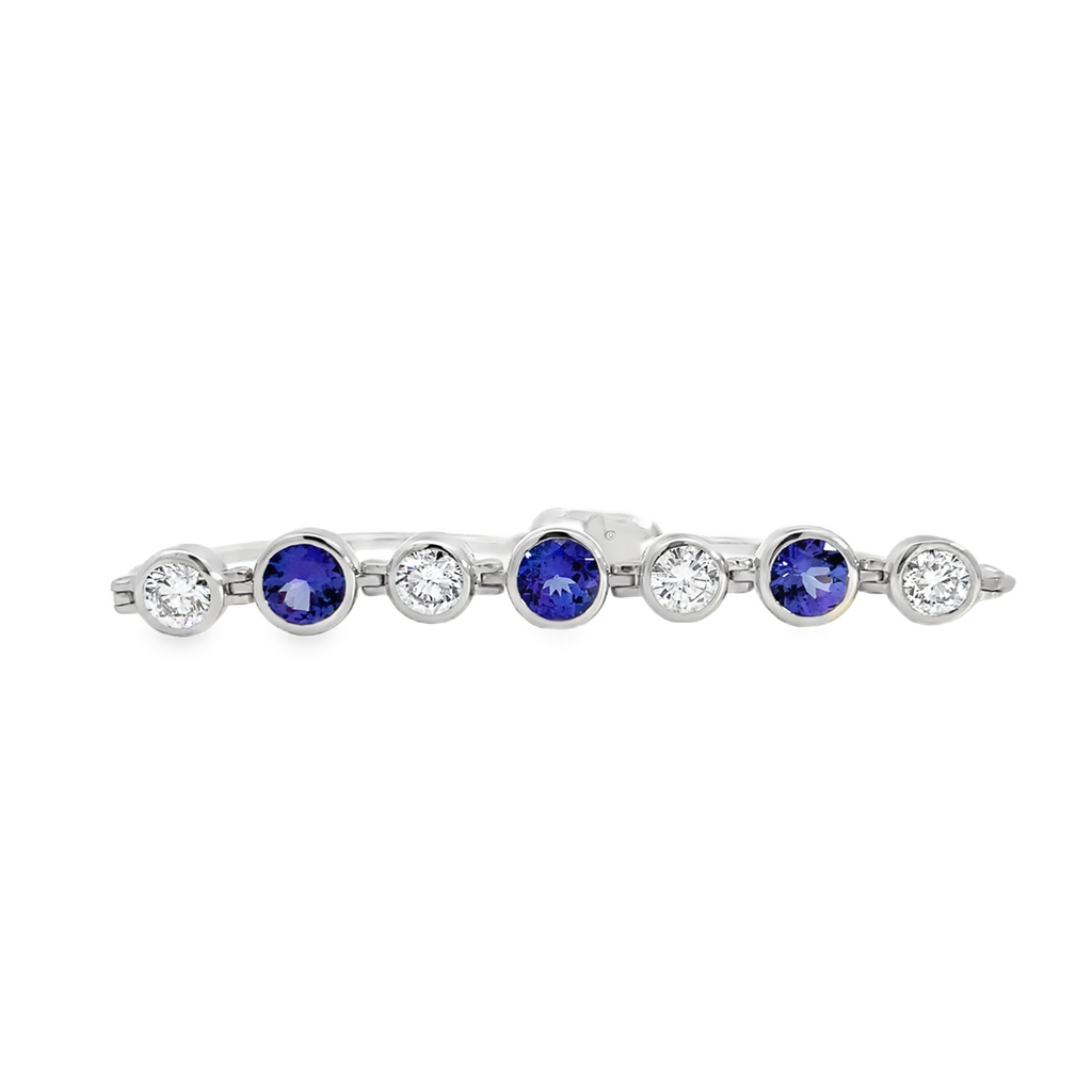 Custom 14kwg Cadence Bracelet with Tanzanite and Lab Grown Diamonds-Our Exclusive Cadence Series Bracelet