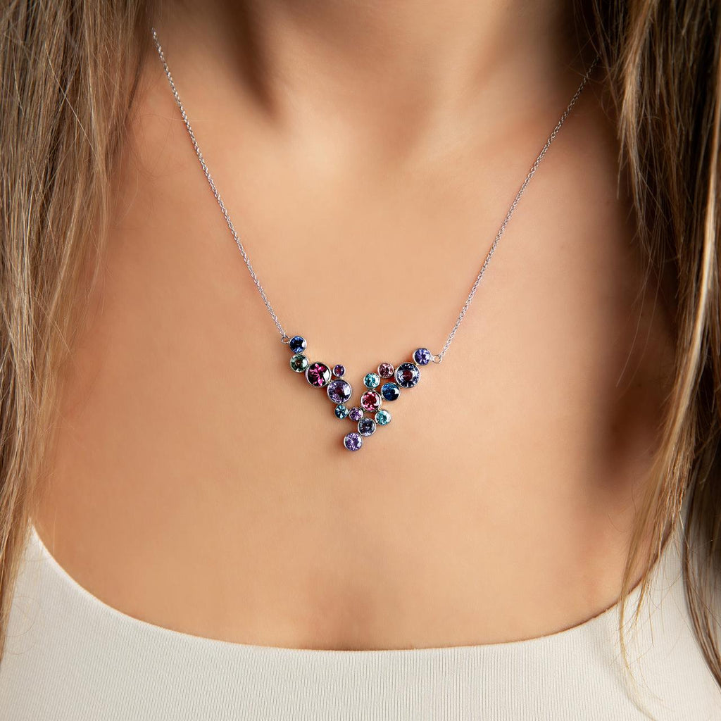14kwg Custom-made Colored Gemstone Bubbles Necklace