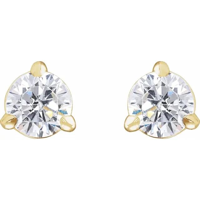 14K Yellow Gold Lab-Grown Diamond 1/3cttw Cocktail Stud Earrings - 3.5mm