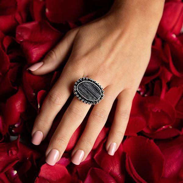 Organic Sterling Silver  Ring- Manuel Figueroa's Black Tourmaline Ring