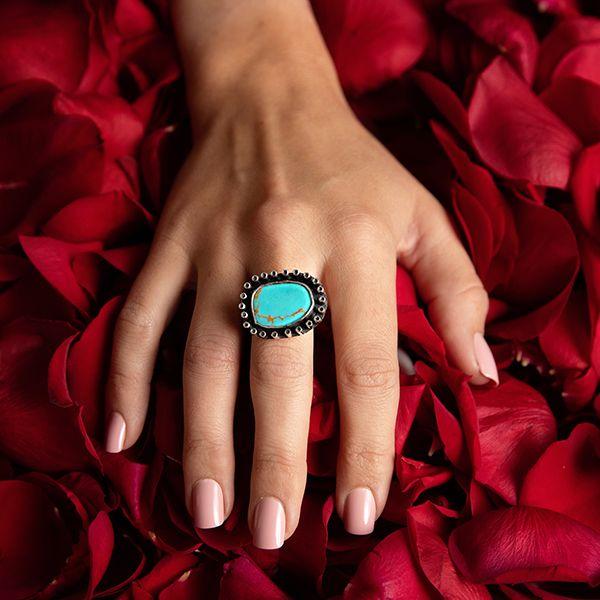 Handmade in Taxco by Artisan Manuel Figueroa Sterling Silver Turquoise Ring