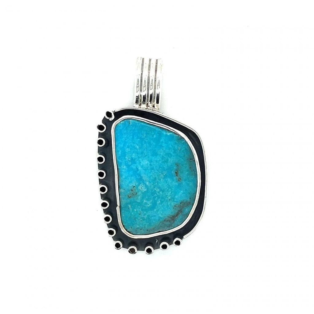 Handmade in Taxco Mexico Artisan Turquoise Sterling Silver Pendant