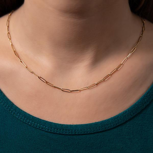 18-Inch  Yellow Gold Paperclip Chain 14K